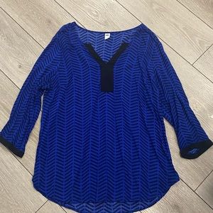 Blue and Black blouse